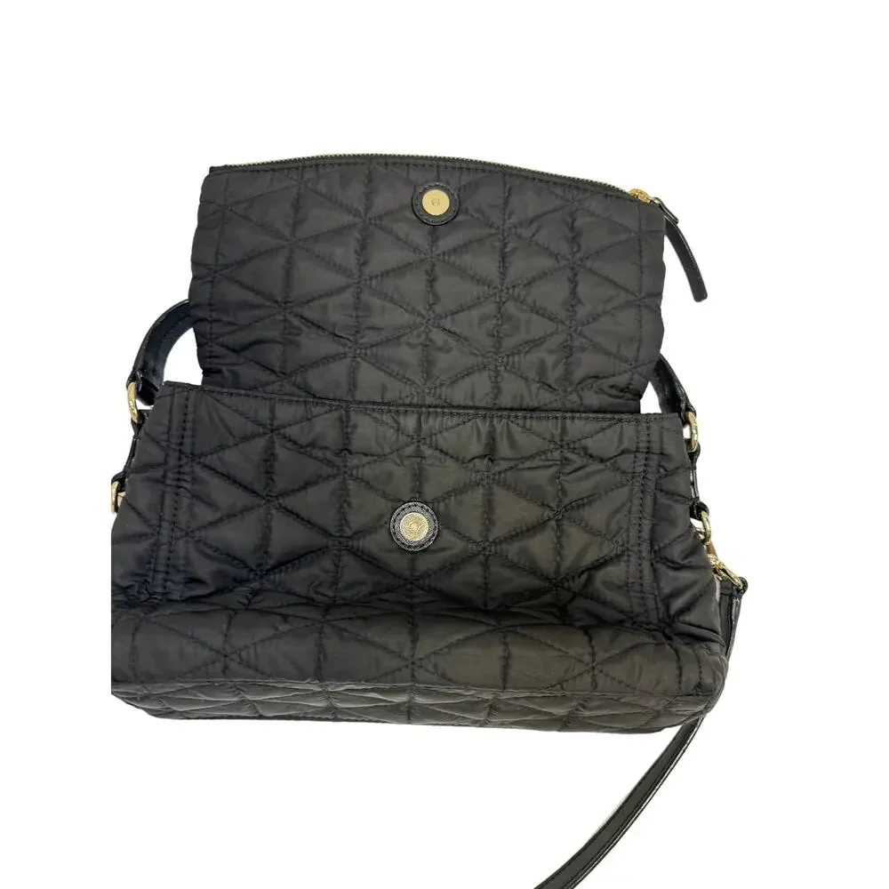 Kate Spade Black Polyester ‎ Quilted Shoulder Crossbody Bag Purse Designer
